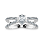 Load image into Gallery viewer, 30-Pointer Pear Cut Solitaire Diamond Split Shank Platinum Ring JL PT 1175   Jewelove.US
