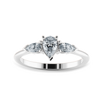 Load image into Gallery viewer, 0.50cts Pear Cut Solitaire Diamond Accents Platinum Ring JL PT 1207-A   Jewelove.US
