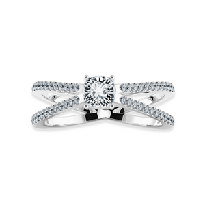 0.70cts. Cushion Cut Solitaire Diamond Split Shank Platinum Engagement Ring JL PT 1171-B   Jewelove.US