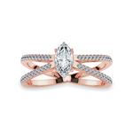 Load image into Gallery viewer, 0.70cts. Marquise Cut Solitaire Diamond Split Shank 18K Rose Gold Ring JL AU 1176R-B   Jewelove.US
