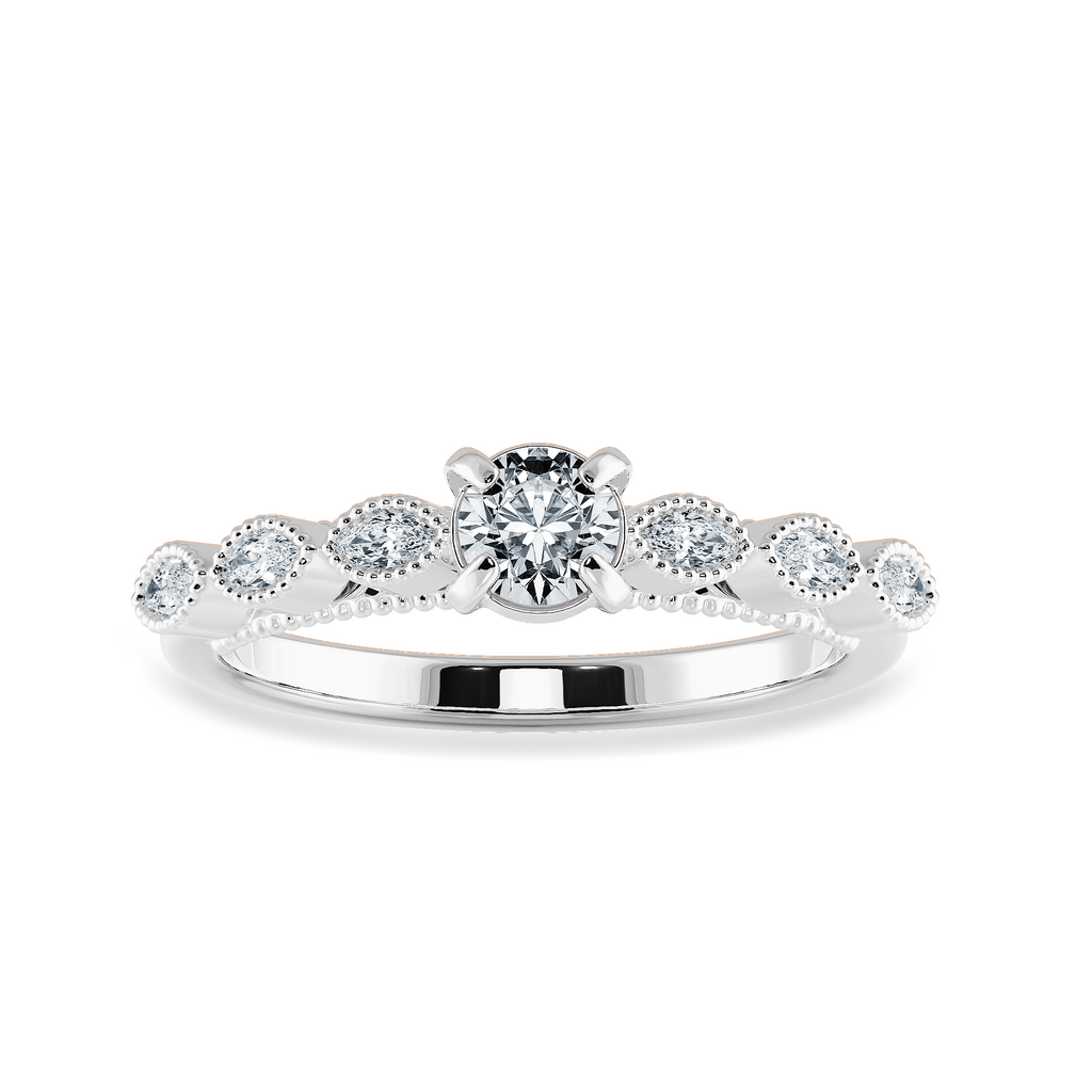 0.30cts Solitaire Platinum Ring with Marquise Cut Diamond Accents JL PT 2011   Jewelove.US