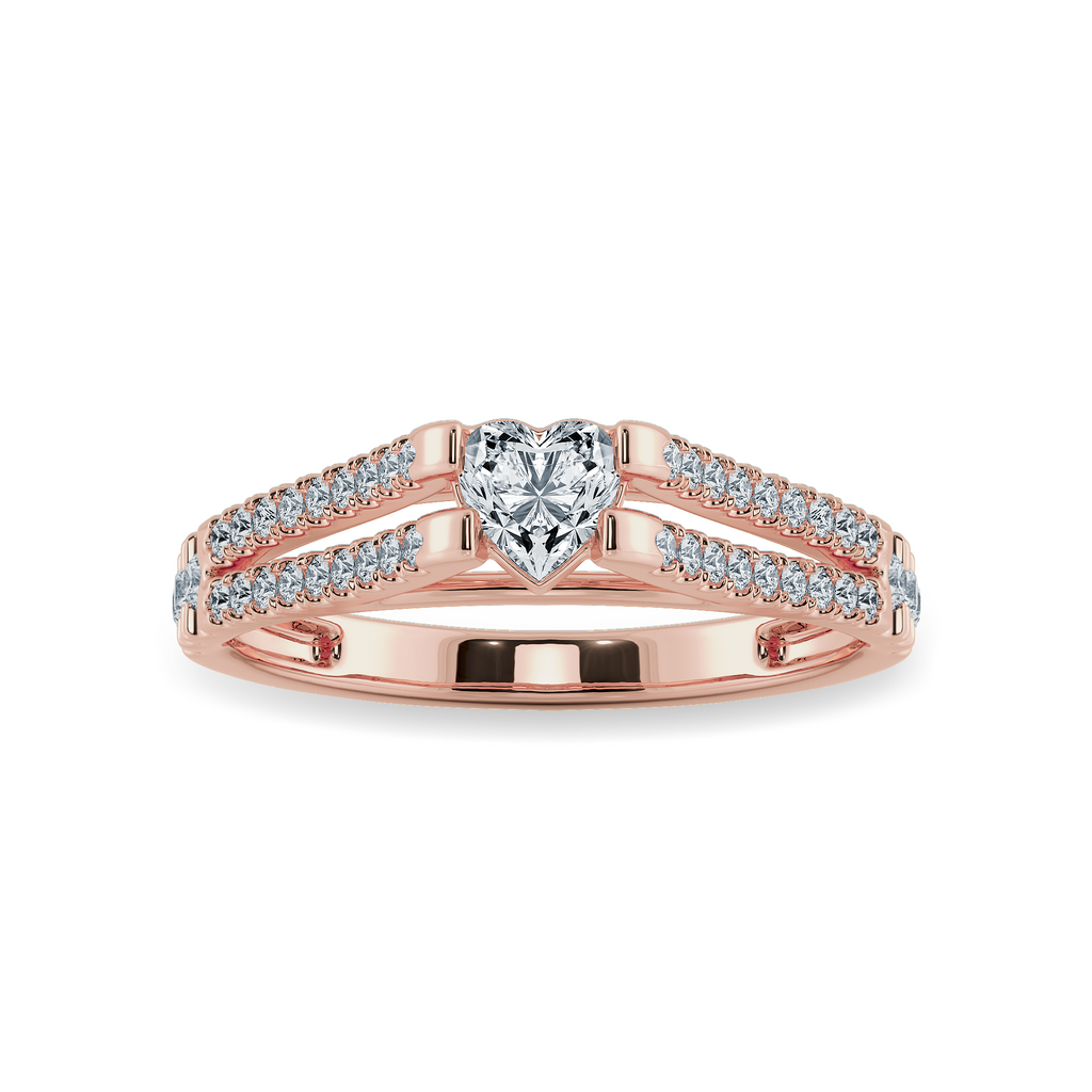 0.30cts. Heart Cut Solitaire Diamond Split Shank 18K Rose Gold Ring JL AU 1181R   Jewelove.US