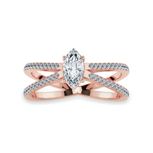 0.50cts. Marquise Cut Solitaire Diamond Split Shank 18K Rose Gold Ring JL AU 1176R-A   Jewelove.US