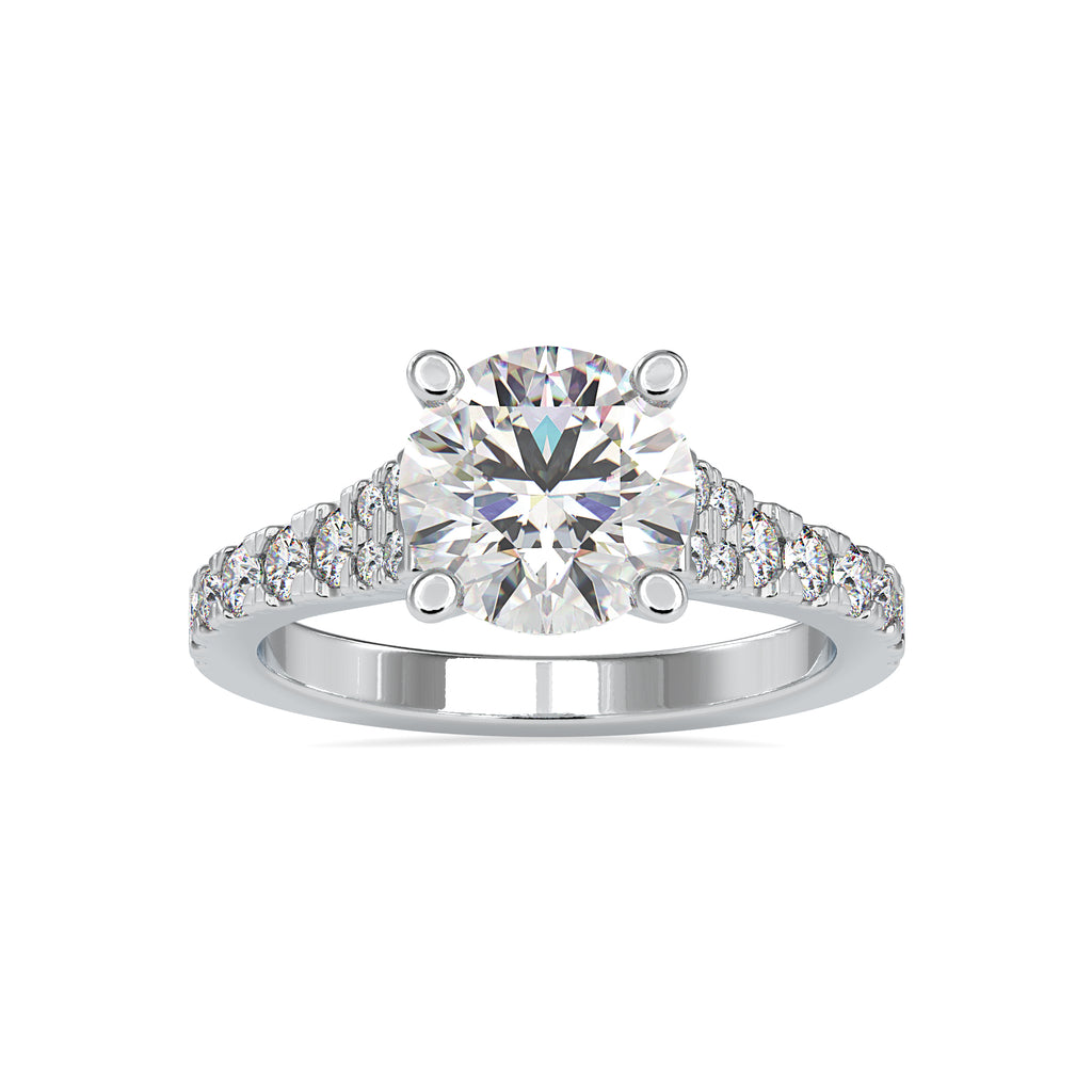 0.70cts. Solitaire Platinum Diamond Shank Engagement Ring JL PT 0100   Jewelove.US