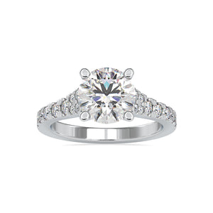 0.70cts. Solitaire Platinum Diamond Shank Engagement Ring JL PT 0100