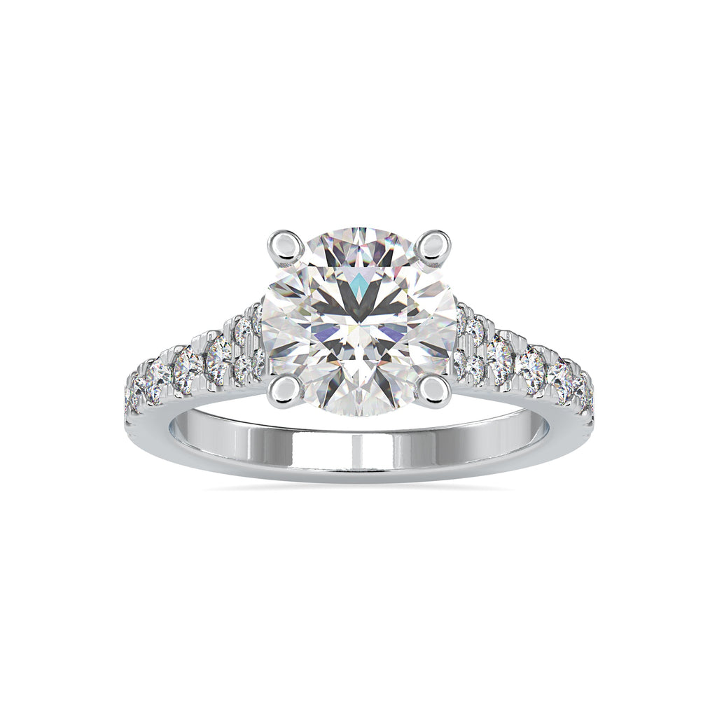 0.50cts. Solitaire Platinum Diamond Shank Engagement Ring JL PT 0100-A   Jewelove.US