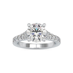 0.50cts. Solitaire Platinum Diamond Shank Engagement Ring JL PT 0100-A   Jewelove.US