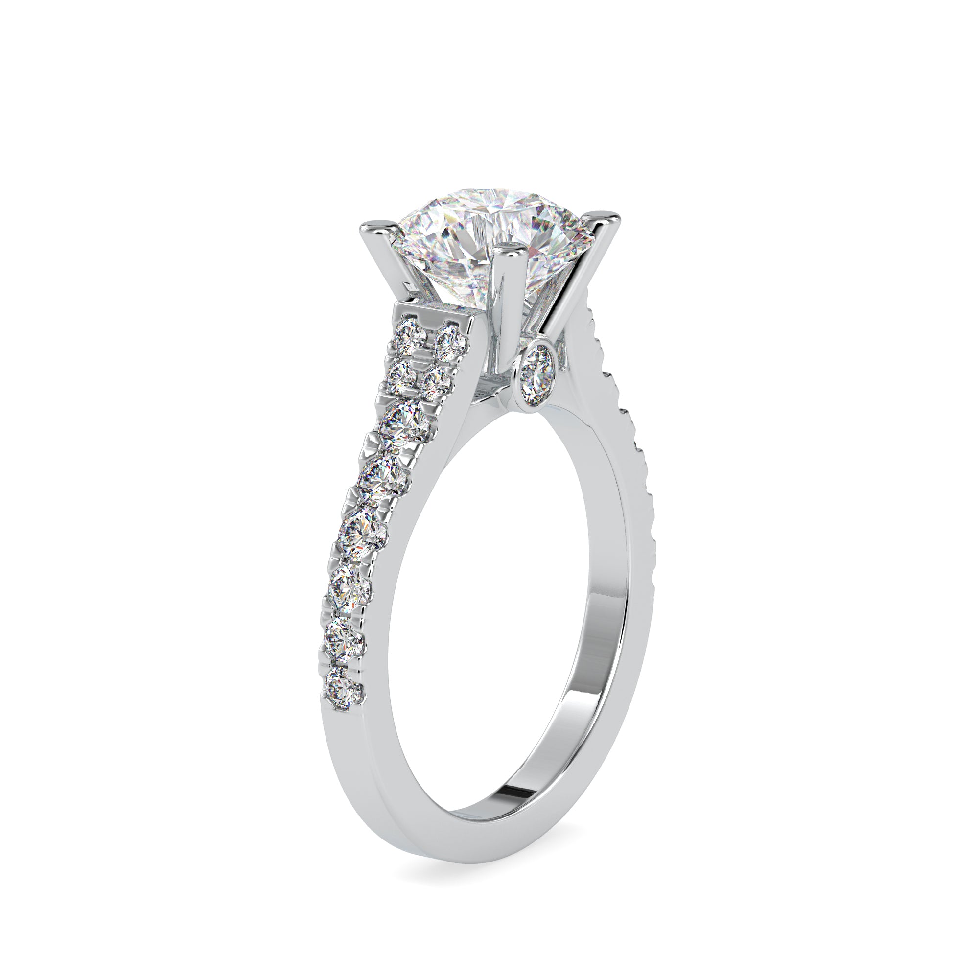 0.70cts. Solitaire Platinum Diamond Shank Engagement Ring JL PT 0100