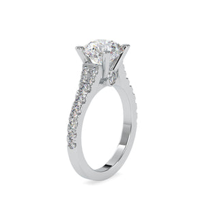 0.70cts. Solitaire Platinum Diamond Shank Engagement Ring JL PT 0100