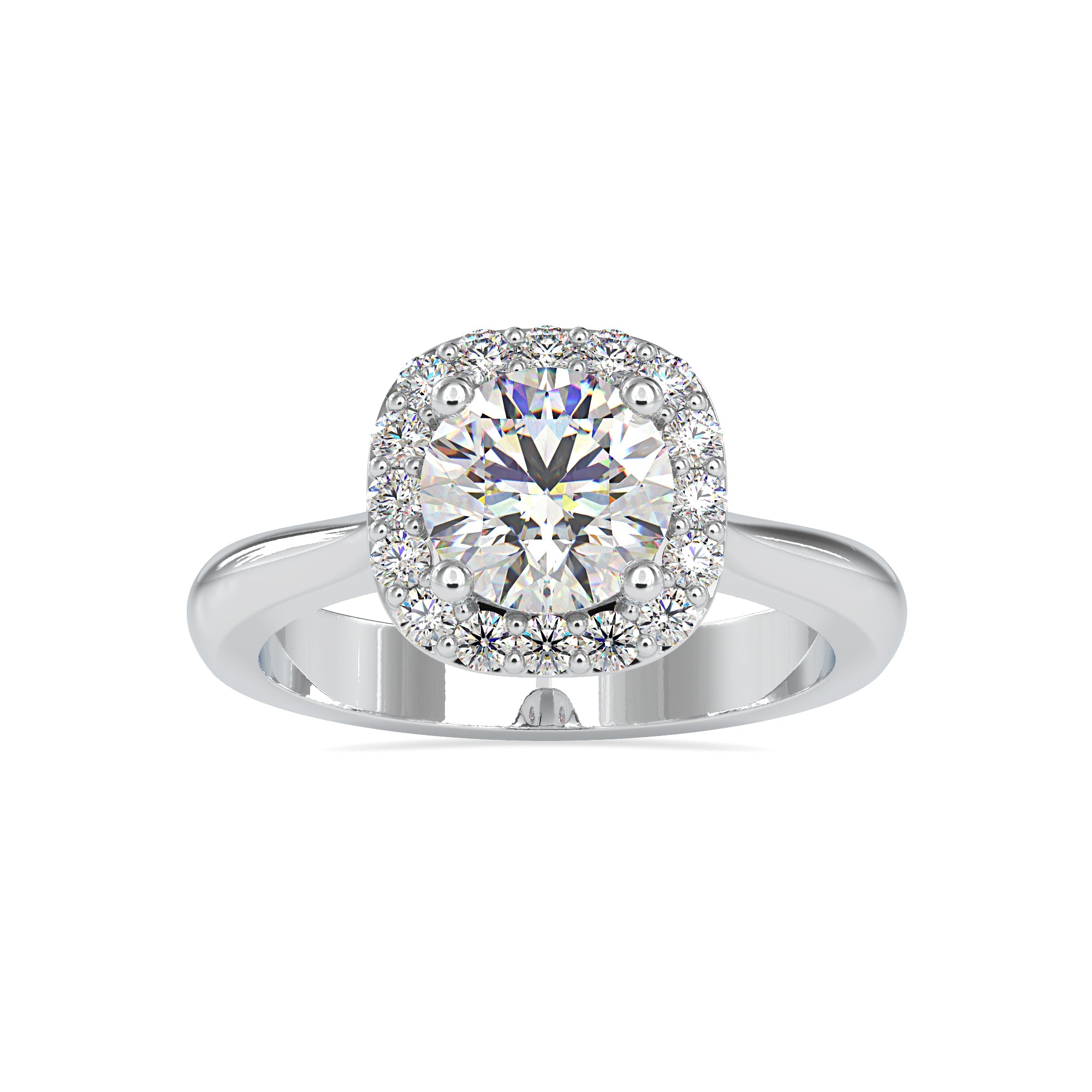 0.70cts. Solitaire Platinum Diamond Halo Engagement Ring JL PT 0101