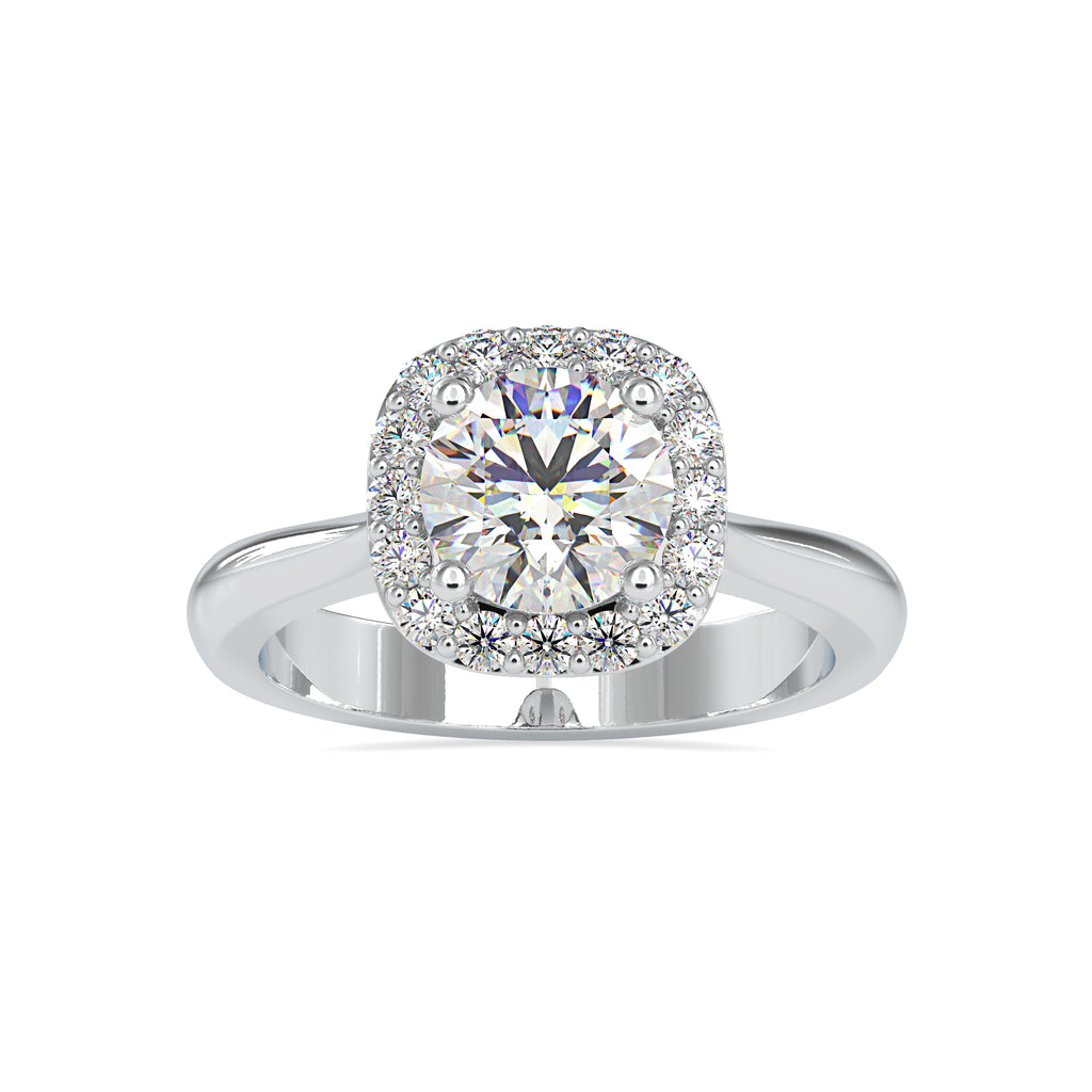 0.70cts. Solitaire Platinum Diamond Halo Engagement Ring JL PT 0101   Jewelove.US
