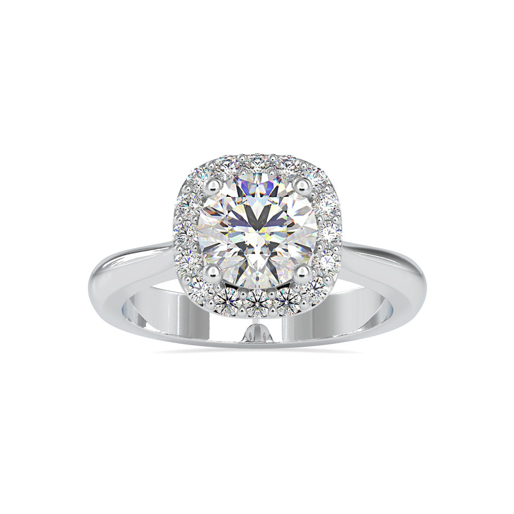 0.30cts. Solitaire Platinum Diamond Halo Engagement Ring JL PT 0101-B   Jewelove.US
