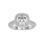 Load image into Gallery viewer, 0.50cts. Cushion Cut Solitaire Platinum Double Halo Split Shank Engagement Ring JL PT 0102

