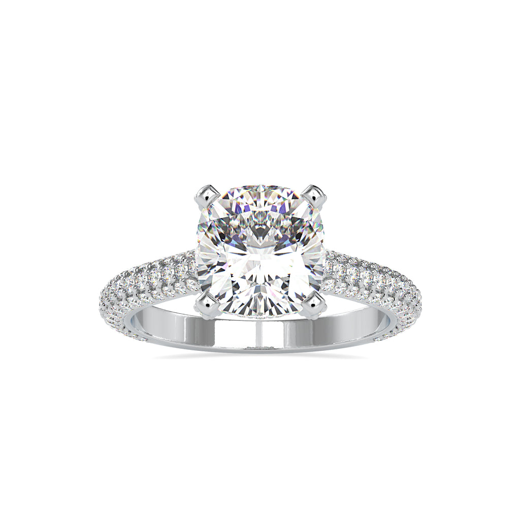 0.70cts. Cushion Cut Solitaire Platinum Diamond Engagement Ring JL PT 0103   Jewelove.US