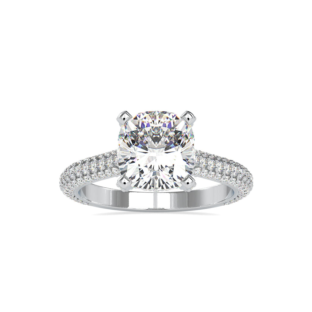 0.50cts. Cushion Cut Solitaire Platinum Diamond Engagement Ring JL PT 0103-A   Jewelove.US