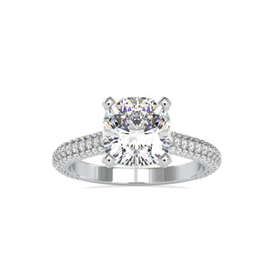 0.70cts. Cushion Cut Solitaire Platinum Diamond Engagement Ring JL PT 0103