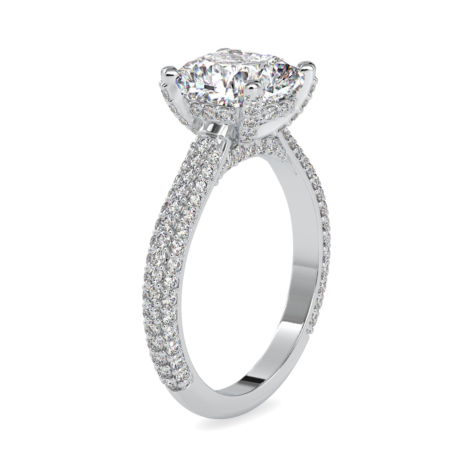 0.70cts. Cushion Cut Solitaire Platinum Diamond Engagement Ring JL PT 0103