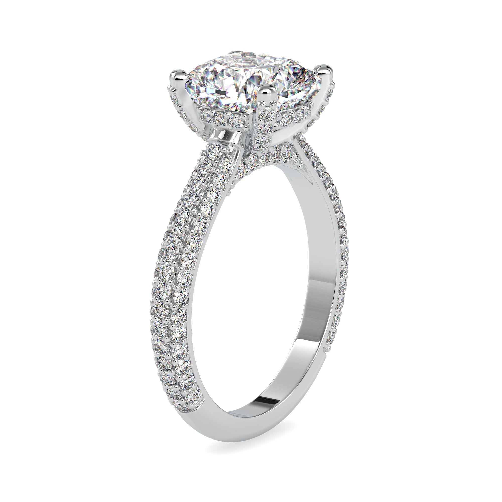 0.50cts. Cushion Cut Solitaire Platinum Diamond Engagement Ring JL PT 0103-A   Jewelove.US