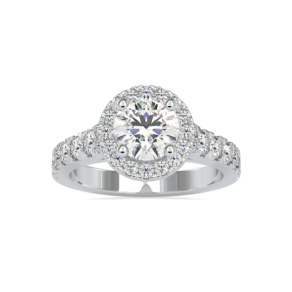 0.30cts Solitaire Halo Diamond Shank Platinum Engagement Ring JL PT 0106-A   Jewelove.US