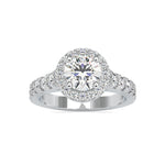 Load image into Gallery viewer, 0.50cts Solitaire Halo Diamond Shank Platinum Engagement Ring JL PT 0106   Jewelove.US
