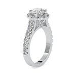 Load image into Gallery viewer, 0.50cts Solitaire Halo Diamond Shank Platinum Engagement Ring JL PT 0106   Jewelove.US
