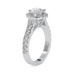 Load image into Gallery viewer, 0.50cts Solitaire Halo Diamond Shank Platinum Engagement Ring JL PT 0106
