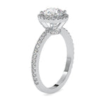 Load image into Gallery viewer, 0.50cts. Solitaire Halo Diamond Shank Platinum Engagement Ring JL PT 0108
