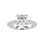 Load image into Gallery viewer, 1-Carat Cushion Cut Solitaire Diamond Shank Platinum Ring JL PT 0111-B   Jewelove.US
