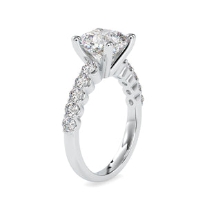1-Carat Cushion Cut Solitaire Diamond Shank Platinum Ring JL PT 0111-B   Jewelove.US