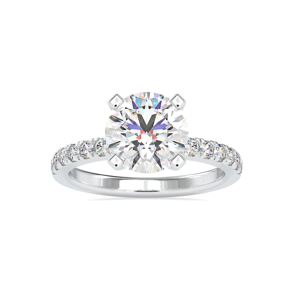 0.70cts. Solitaire Platinum Diamond Shank Engagement Ring JL PT 0114   Jewelove.US