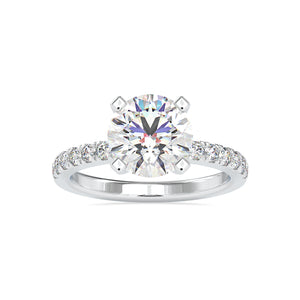 0.70cts. Solitaire Platinum Diamond Shank Engagement Ring JL PT 0114   Jewelove.US