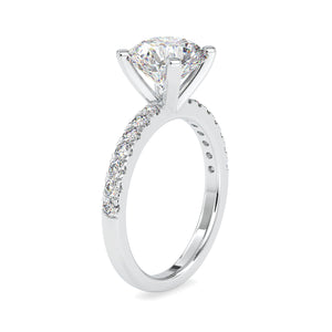 0.70cts. Solitaire Platinum Diamond Shank Engagement Ring JL PT 0114