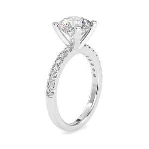 0.50cts. Solitaire Platinum Diamond Shank Engagement Ring JL PT 0114-A   Jewelove.US