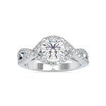 Load image into Gallery viewer, 0.50cts. Solitaire Platinum Diamond Halo Twisted Shank Engagement Ring JL PT 0118 - A   Jewelove.US
