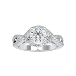 Load image into Gallery viewer, 0.70cts. Solitaire Platinum Diamond Halo Twisted Shank Engagement Ring JL PT 0118   Jewelove.US
