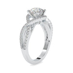 Load image into Gallery viewer, 0.70cts. Solitaire Platinum Diamond Halo Twisted Shank Engagement Ring JL PT 0118
