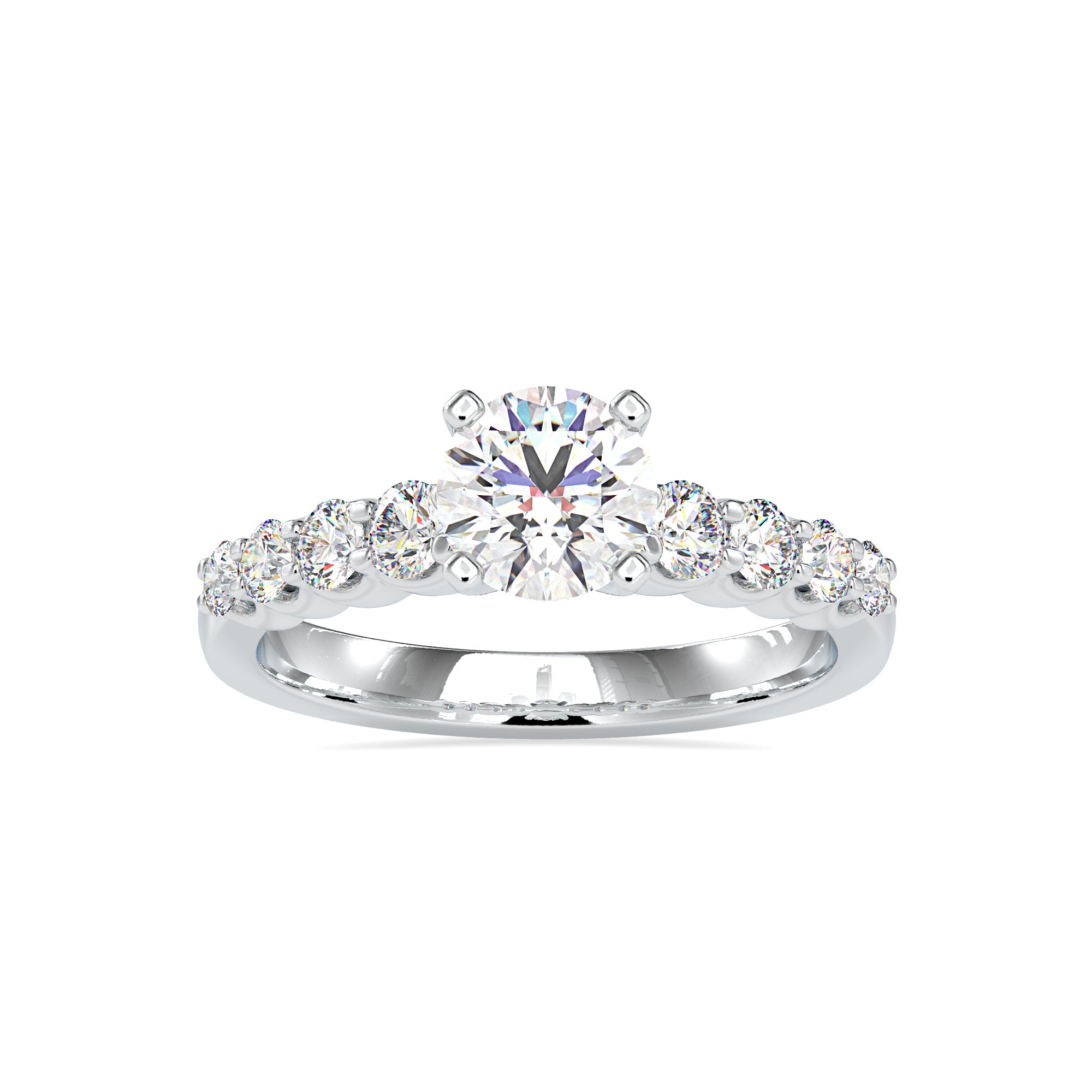 0.50cts. Solitaire Platinum Diamond Shank Engagement Ring JL PT 0119   Jewelove.US
