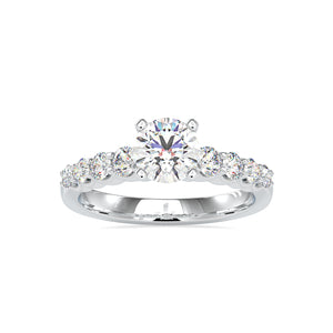 0.50cts. Solitaire Platinum Diamond Shank Engagement Ring JL PT 0119