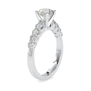 0.50cts. Solitaire Platinum Diamond Shank Engagement Ring JL PT 0119
