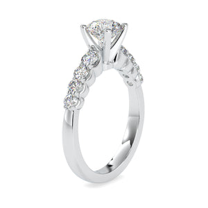 0.50cts. Solitaire Platinum Diamond Shank Engagement Ring JL PT 0119   Jewelove.US