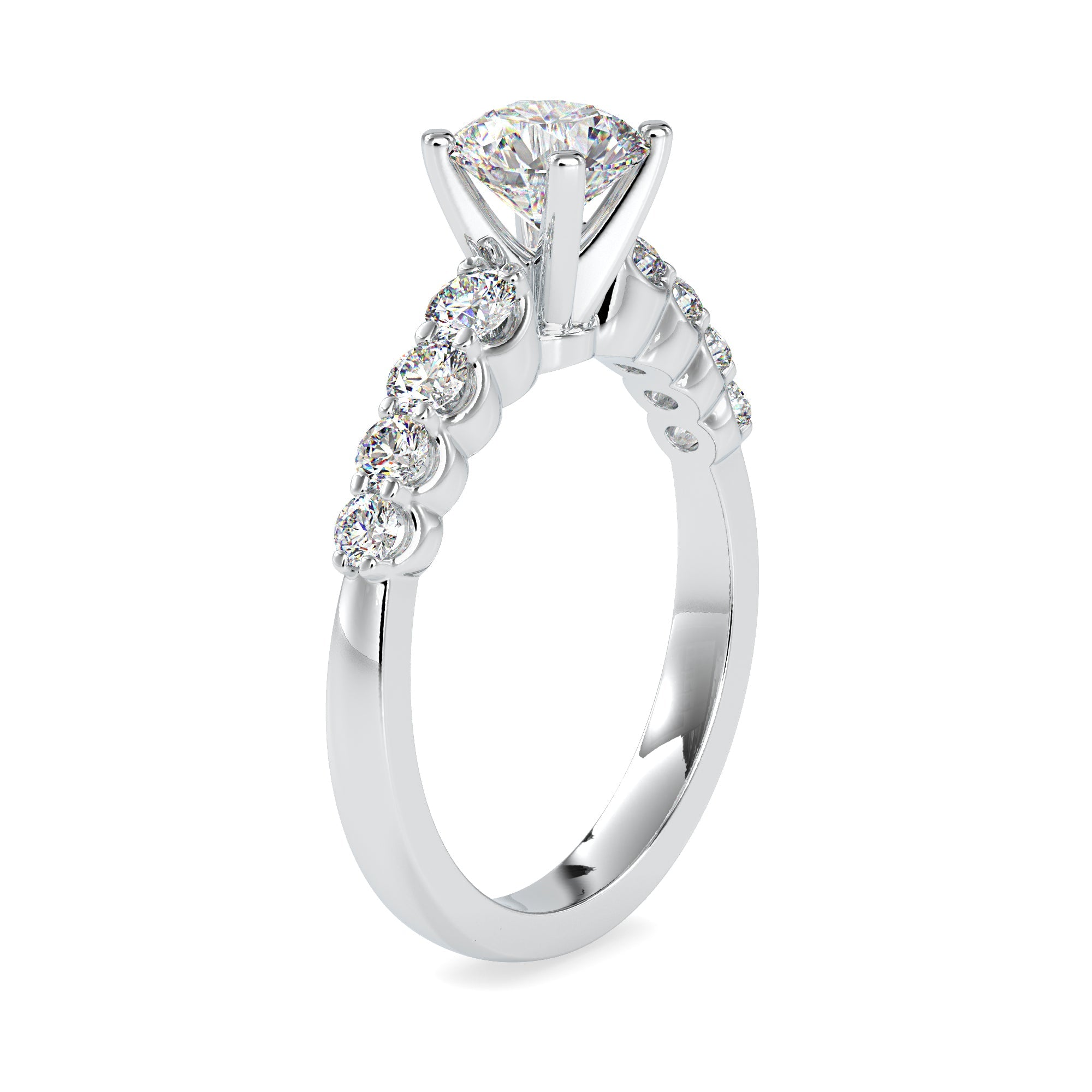 0.30cts. Solitaire Platinum Diamond Shank Engagement Ring JL PT 0119-A   Jewelove.US
