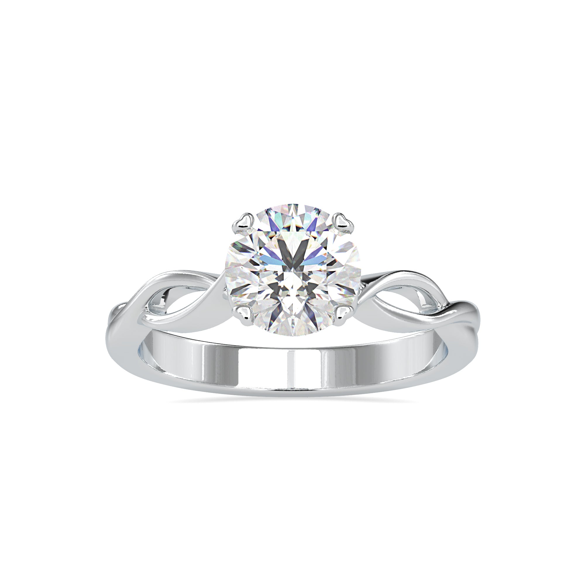 0.70cts. Solitaire Platinum Twisted Shank Engagement Ring JL PT 0137