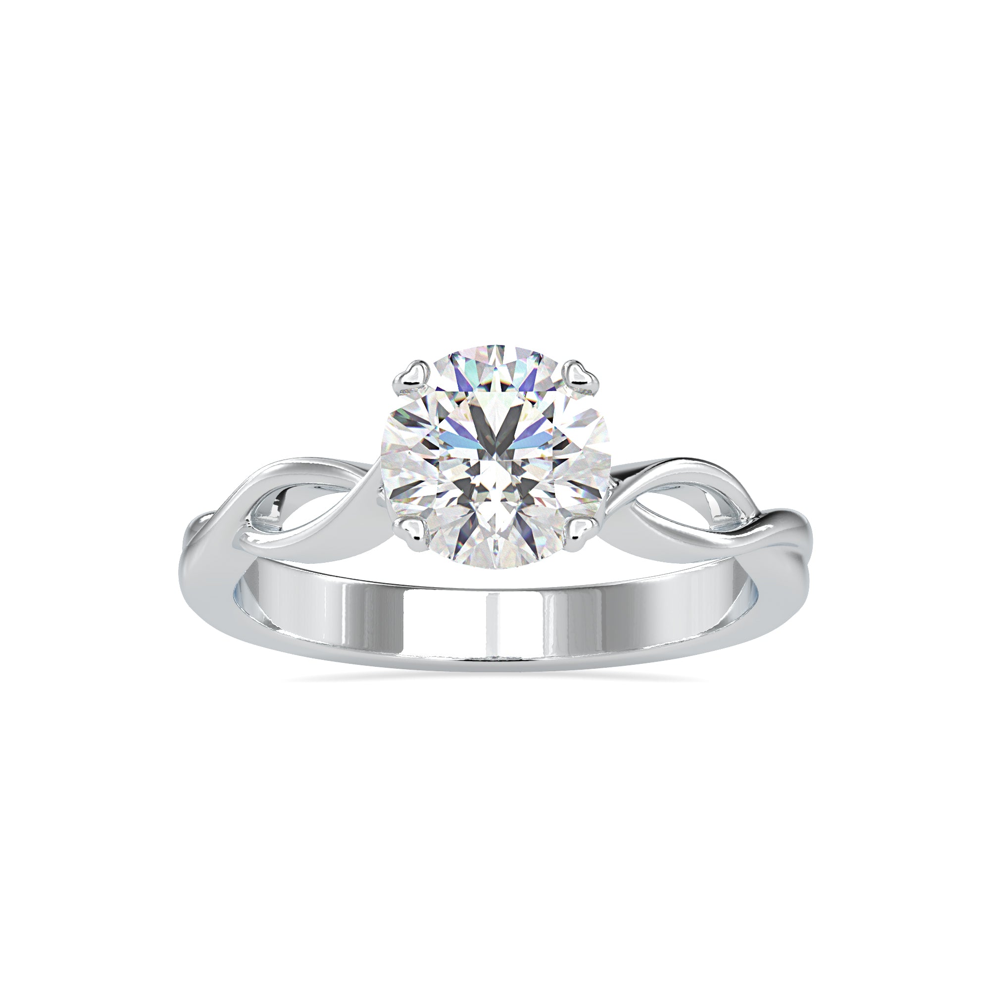 0.70cts. Solitaire Platinum Twisted Shank Engagement Ring JL PT 0137   Jewelove.US