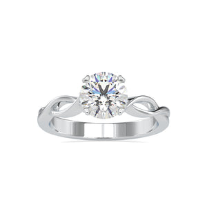 0.70cts. Solitaire Platinum Twisted Shank Engagement Ring JL PT 0137