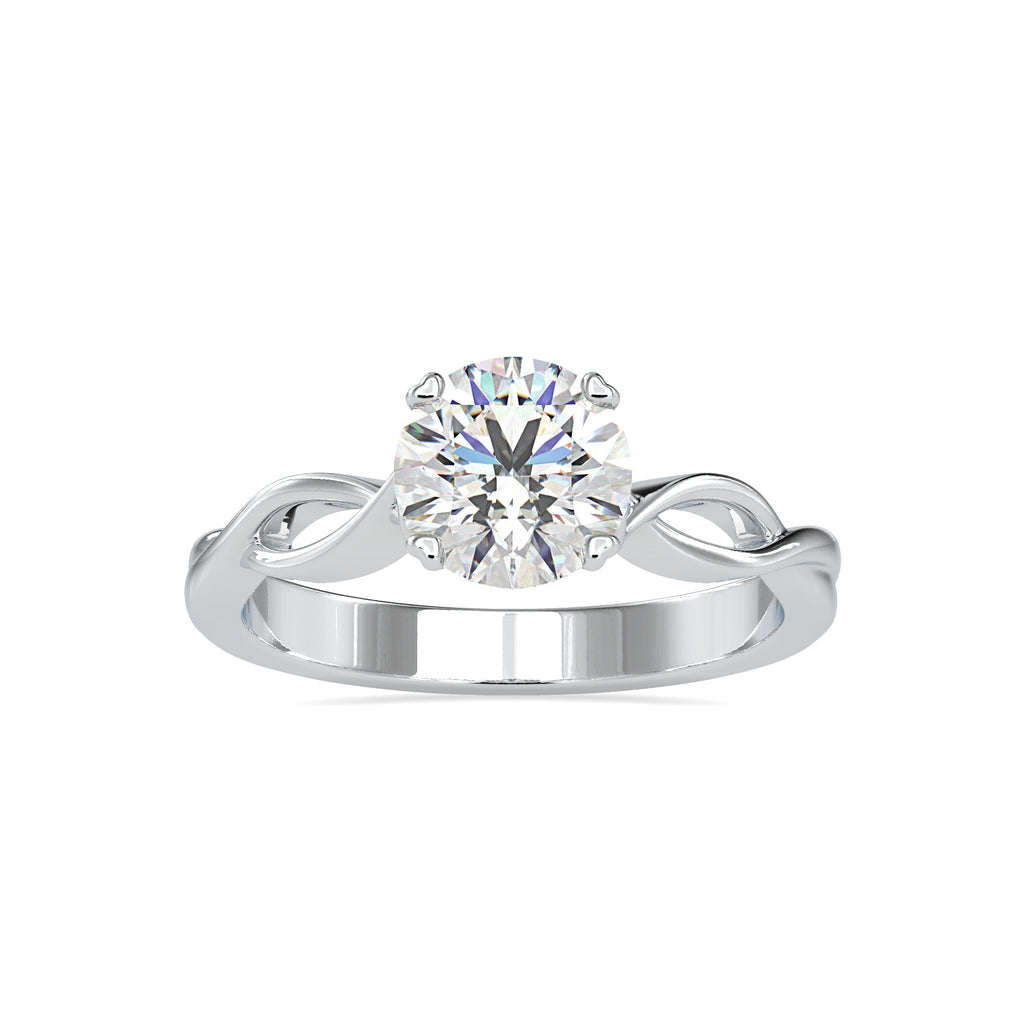 0.30cts. Solitaire Platinum Twisted Shank Engagement Ring JL PT 0137-B   Jewelove.US
