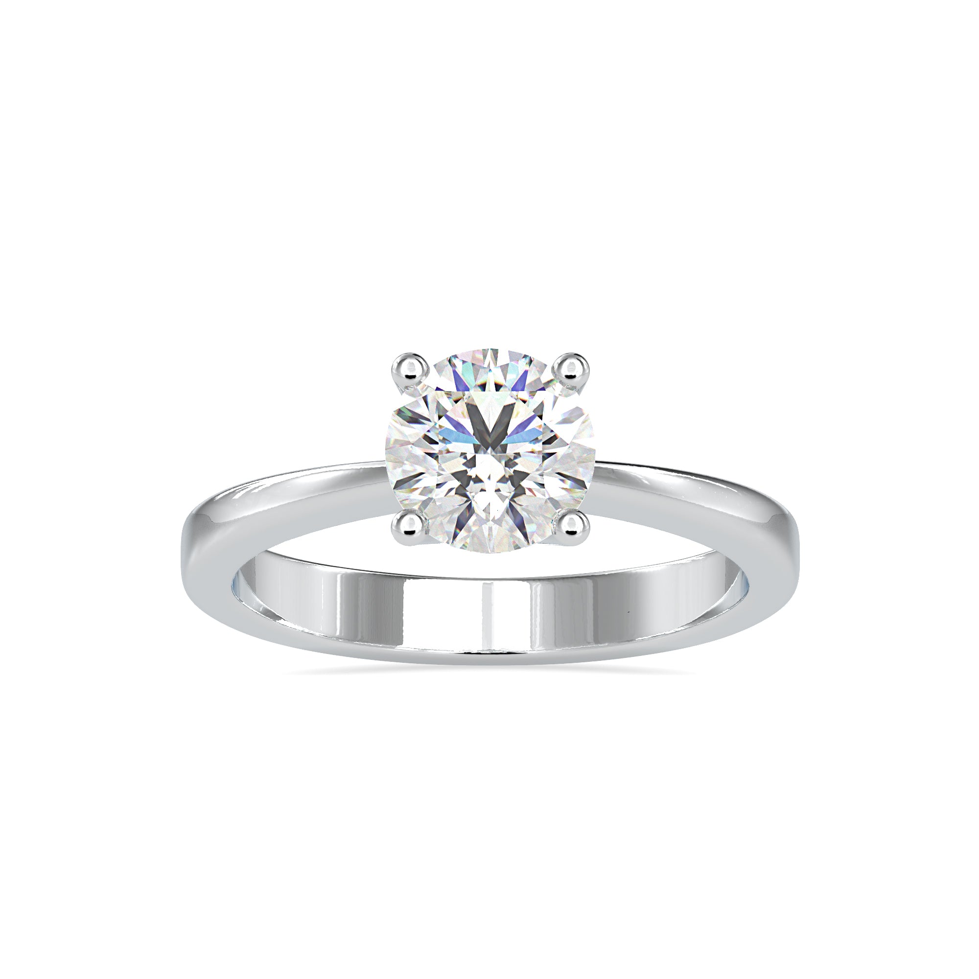 30-Pointer Solitaire Platinum Engagement Ring JL PT 0142