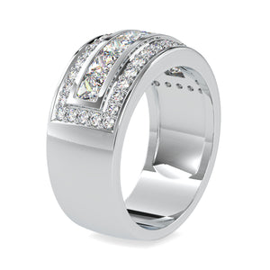 Designer Platinum Ring with Princess Cut & Round Brilliant Cut Diamond  for Women JL PT 0147   Jewelove.US
