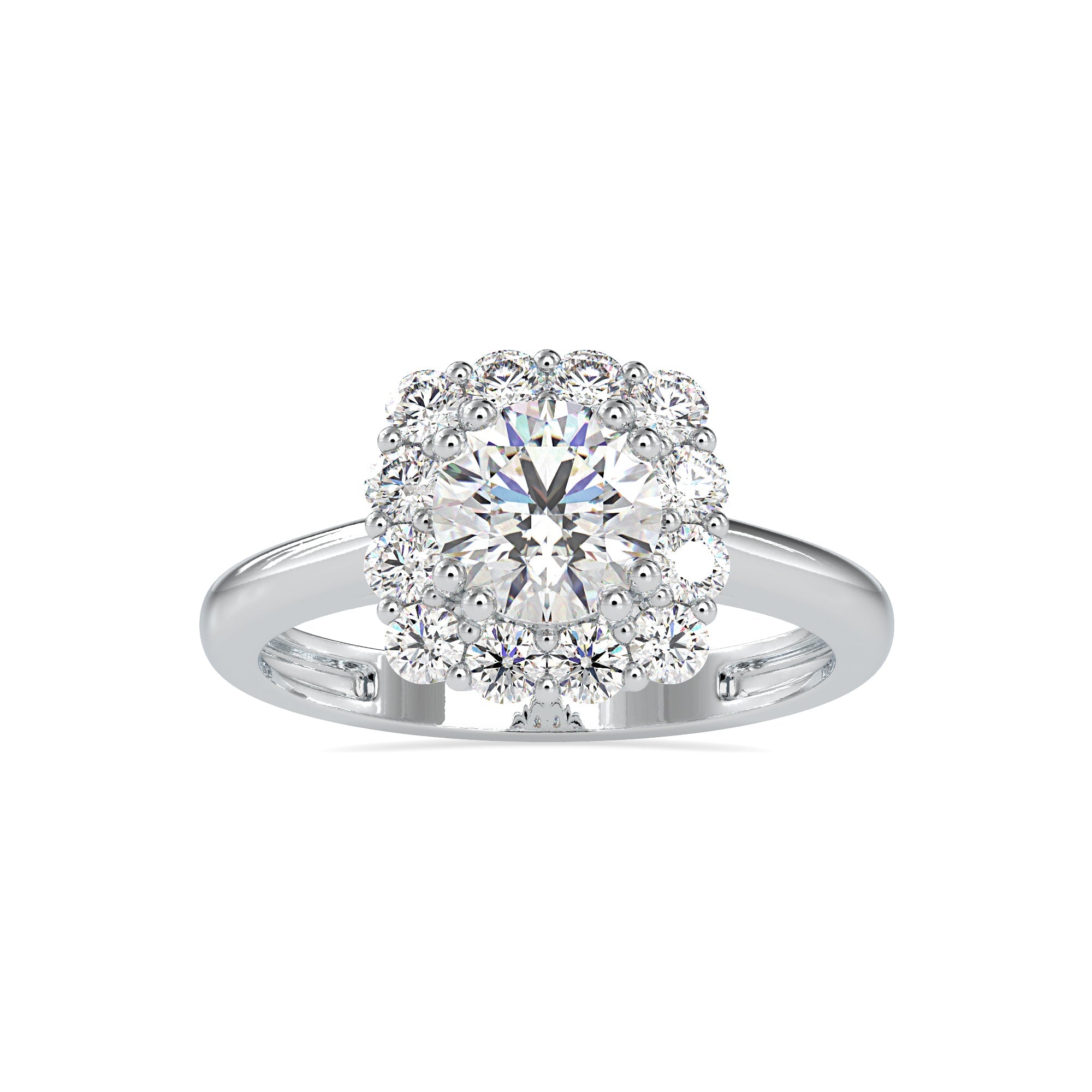 0.30cts. Solitaire Platinum Diamond Halo Engagement Ring JL PT 0148-A   Jewelove.US