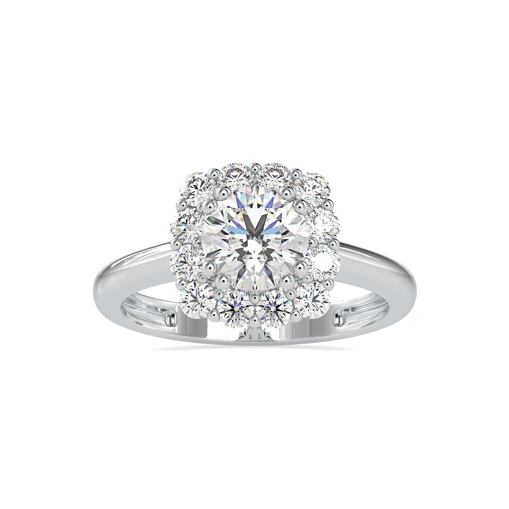 0.30cts. Solitaire Platinum Diamond Halo Engagement Ring JL PT 0148-A   Jewelove.US