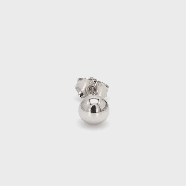 5mm Platinum Ball Earrings Studs JL PT E 187